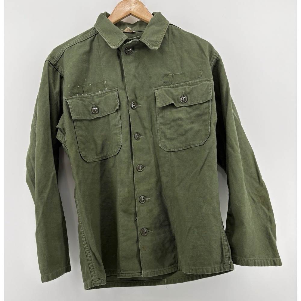 OG-107 Sateen Cotton Utility Shirt US Military Vintage Vietnam Fatigue Patina